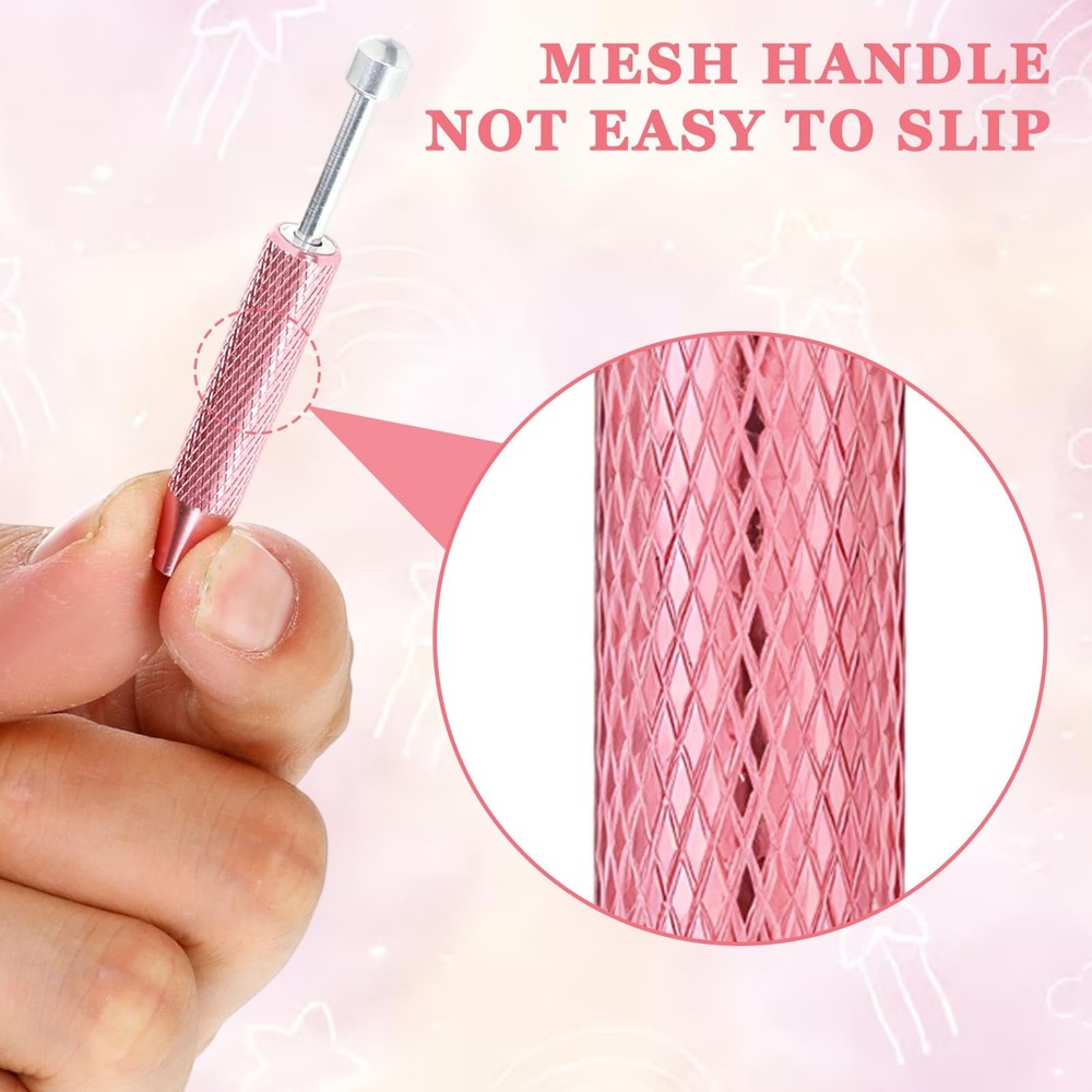 2 Pcs Piercing Ball Grabber Tool, Changing one size, Pink+silver