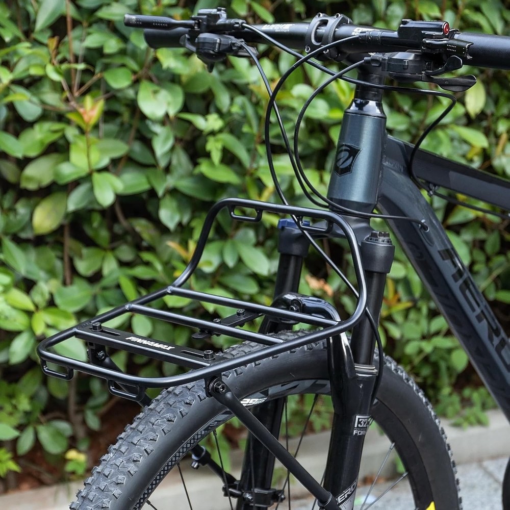 Bike Front Rack - Front Bicycle Cargo Rack with Struts - Front Mount Aluminium P