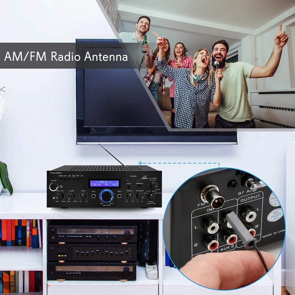 Pyle Compact Bluetooth Stereo Amplifier-Home Desktop Stereo Receiver System