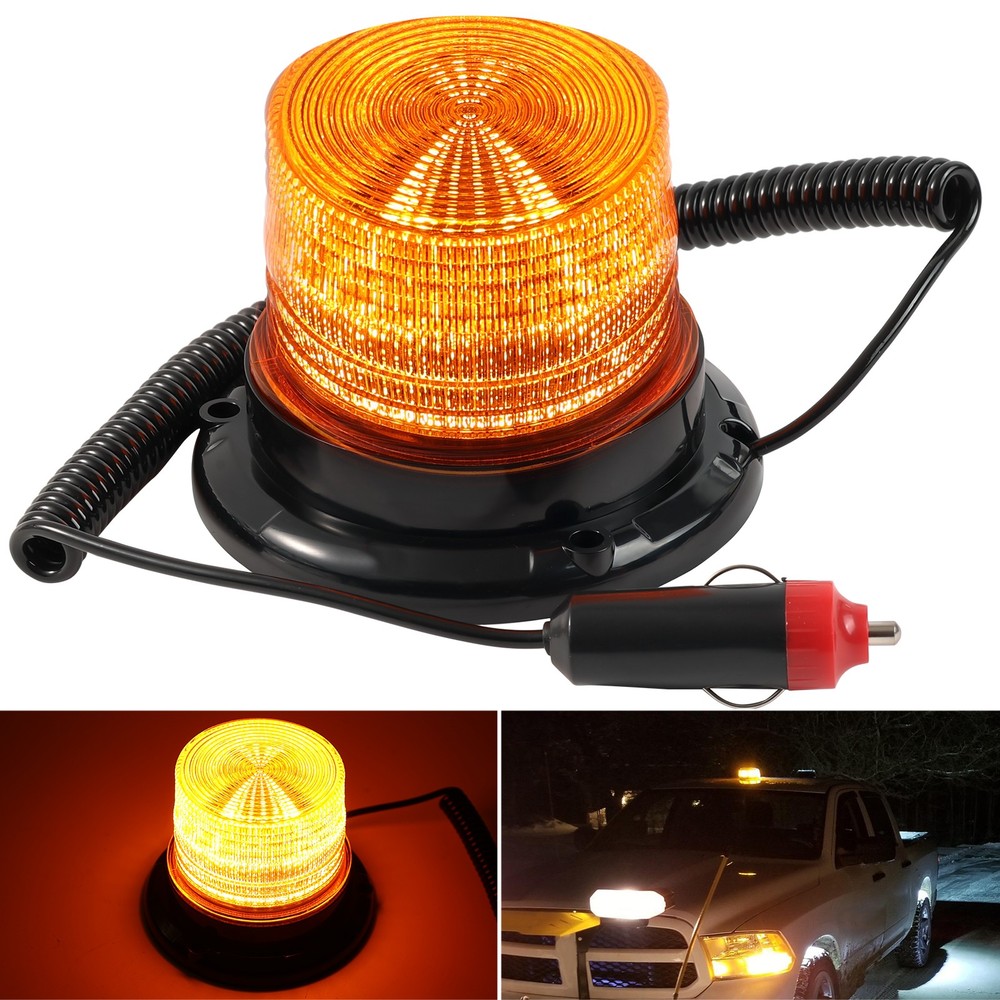 Emergency Rotating Rooftop Flash Strobe Beacon Light 12V ,Magnetic Mount Warning