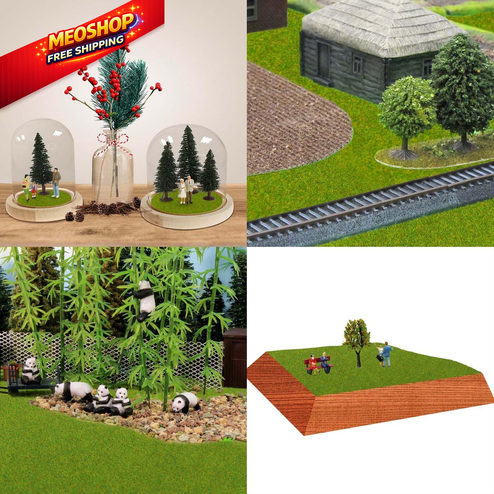 12PCS Artificial Model Grass Mat Trains Green 17x17cm or