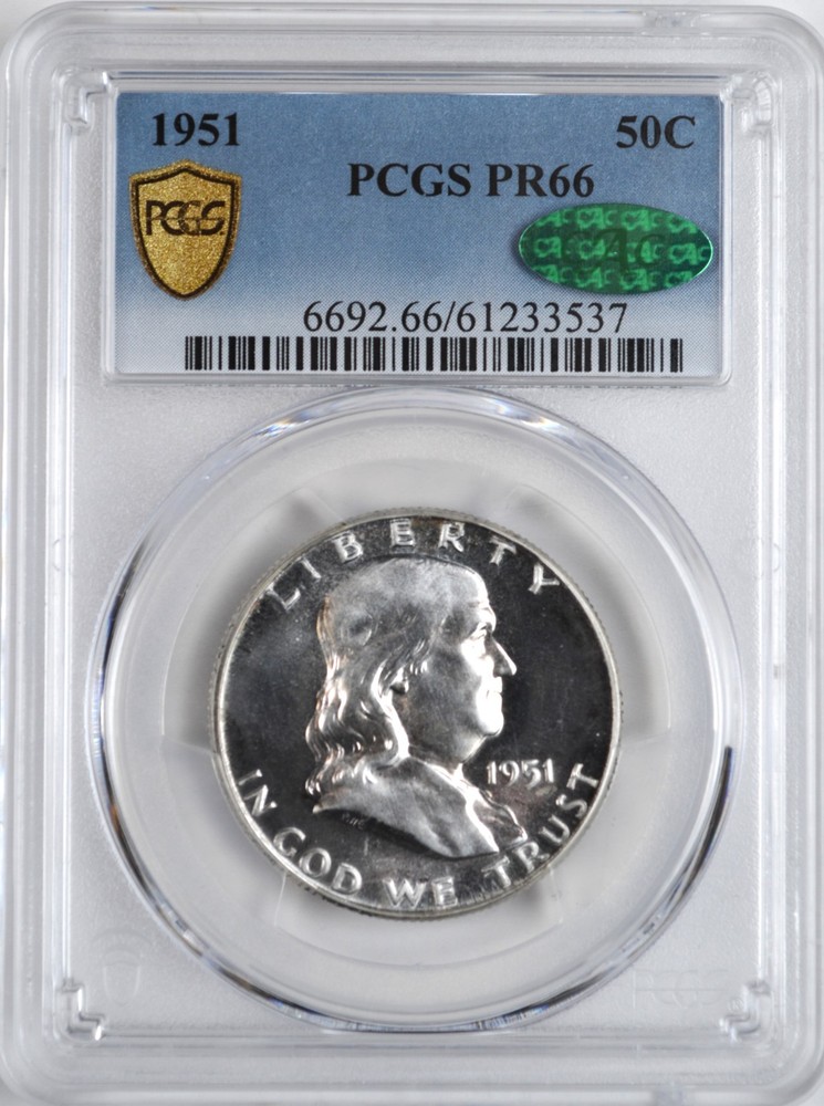1951 FRANKLIN HALF DOLLAR PROOF PCGS PR66 50C