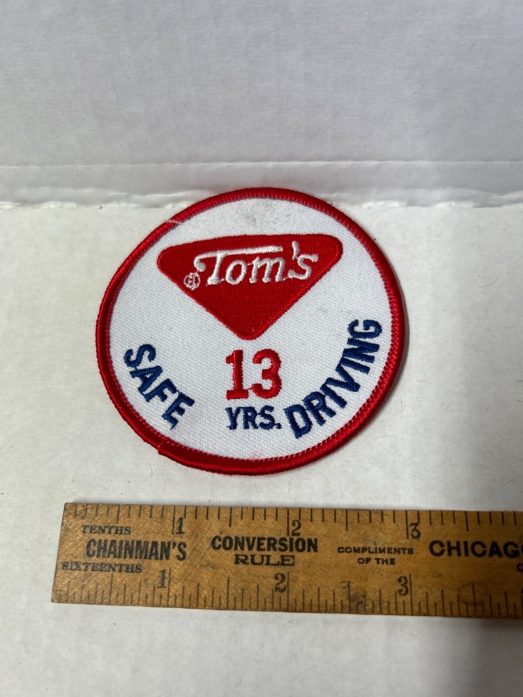 Vintage Tom’s Peanuts Cloth Patch Safe 13 YR. Driver