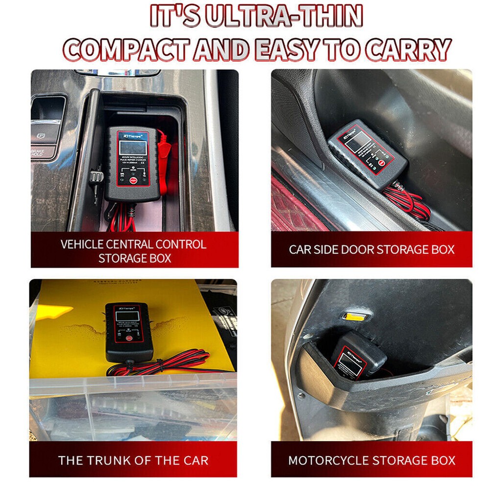 6V/12V Smart Automatic Battery Charger Maintainer Float Trickle Car Motorcycle