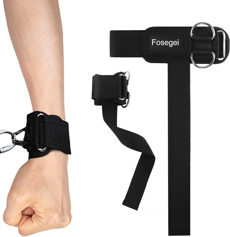 Weight Lifting Straps with Cuffed D Ring, Wrist Support, Heavy Duty Thick Comfor