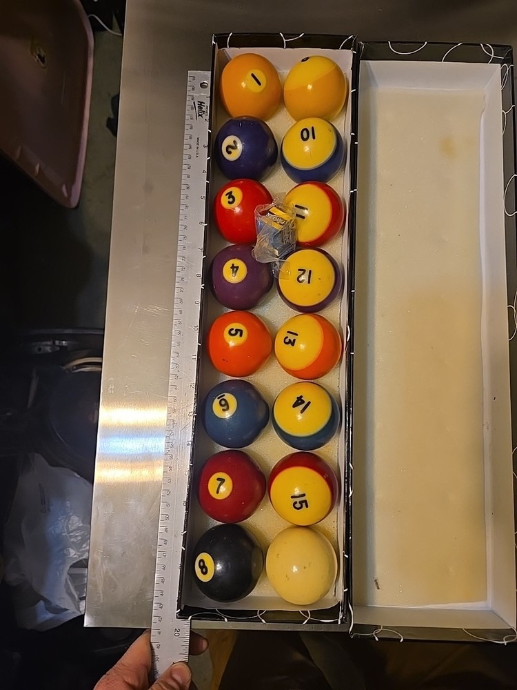 Vtg Pool Balls Complete Billiard Set