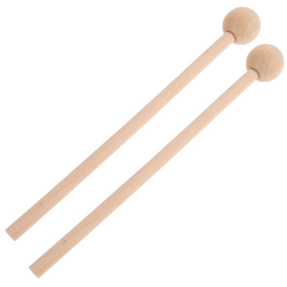 2 Pcs Rubber Drum Kit Hand Percussion Block Cajon Sticks Bell Mallets