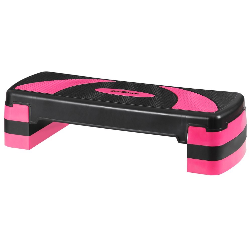 31" Aerobic Exercise Folding Step Platform for Workout 3 Height Stepper Pink