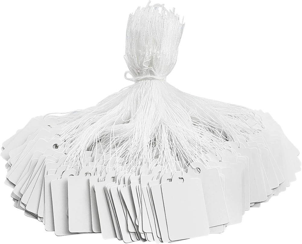 220 Pack White Price Tags with String Attached Writable Display Labels White Pri