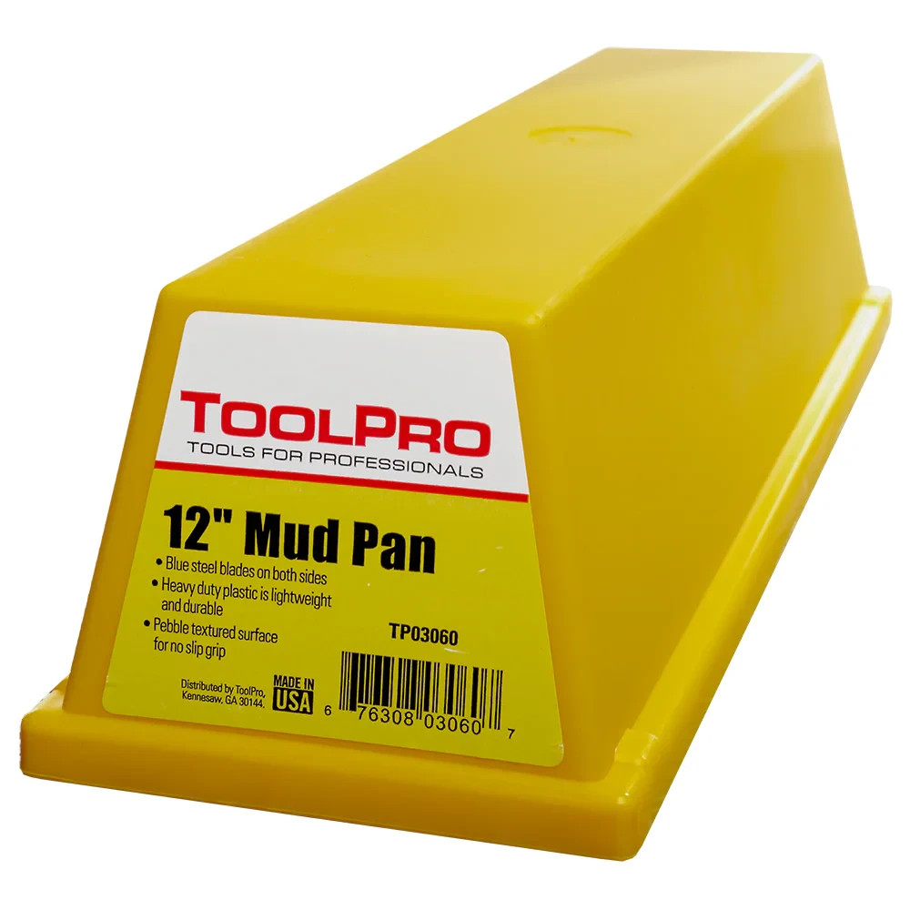 12 In. Heavy Duty Textured Plastic Yellow Plastic Mud Pan