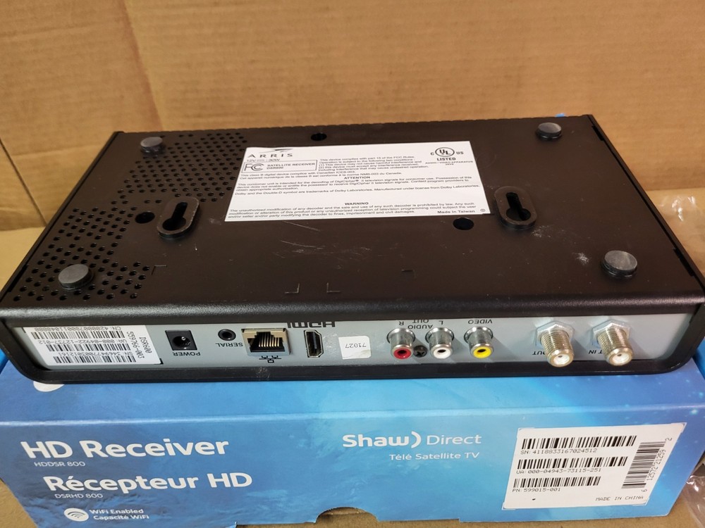 Shaw Direct Receiver ARRIS HDDSR 600 + Remote (No Cable)