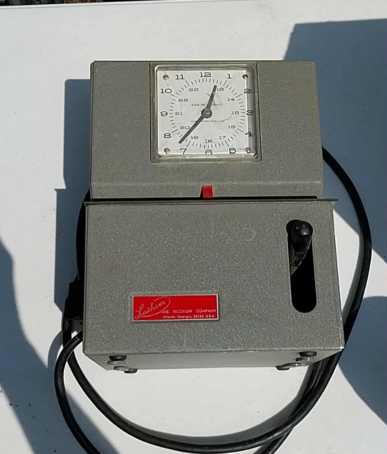 Lathem Time Recorder Clock Vintage
