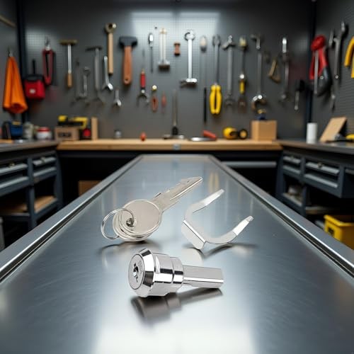 Universal Toolbox Lock, Cabinet Drawer Lock Set, 180° Rotation Unlocking