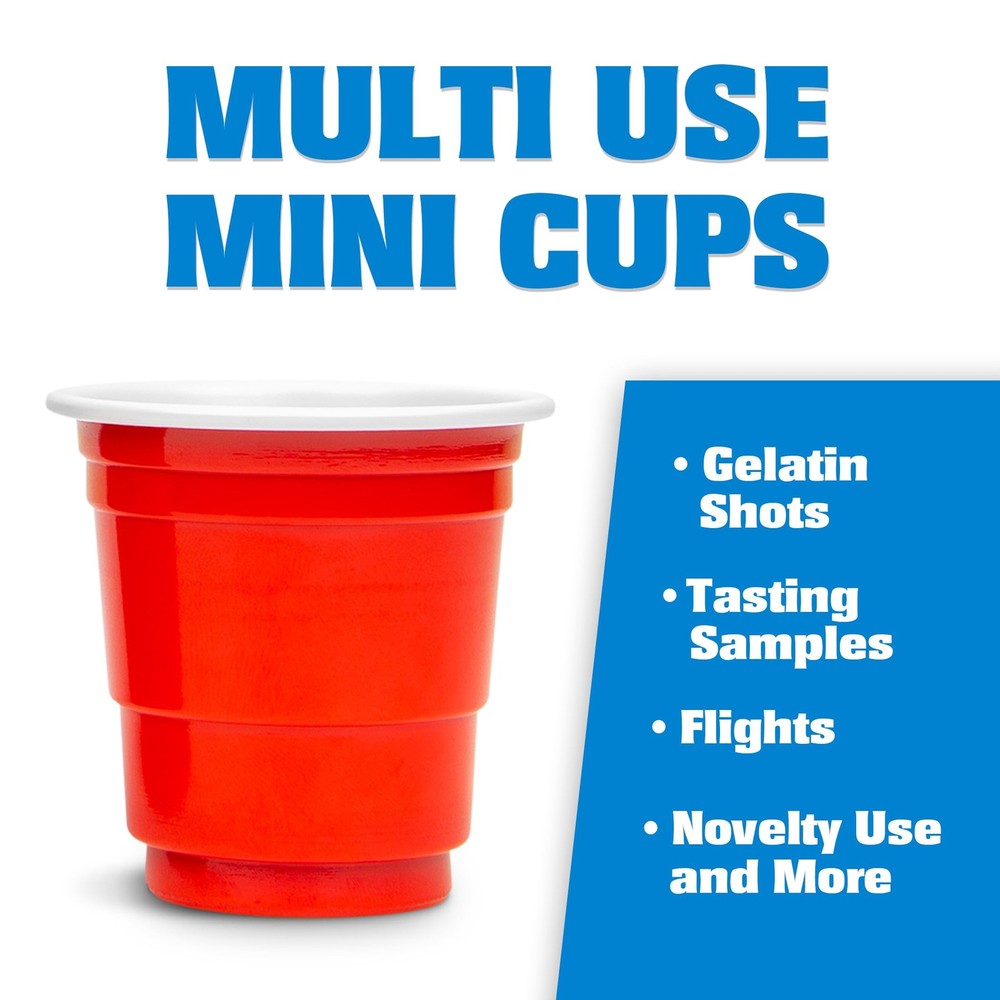200 Pack 2 oz Plastic Shot Cups - Mini 2oz Party Cups, Red