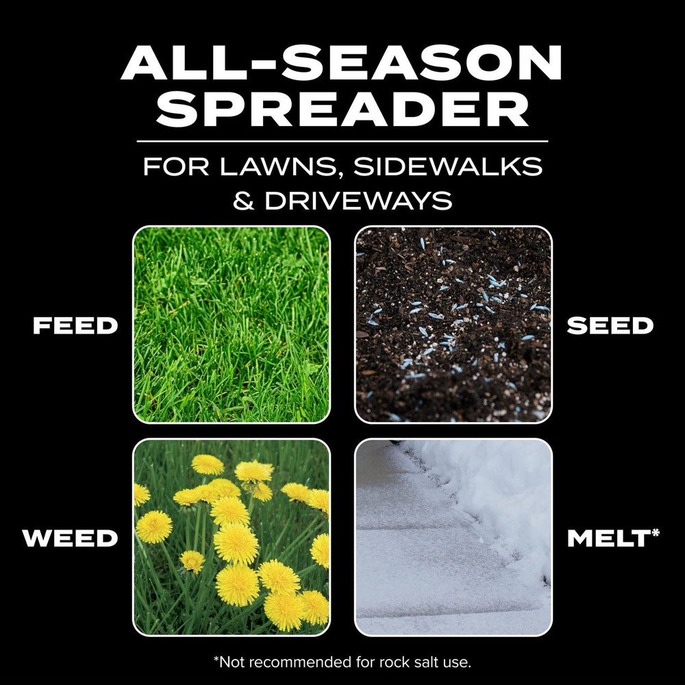 Broadcast Spreader EdgeGuard Mini for Lawn Fertilizer Grass Seed Feed