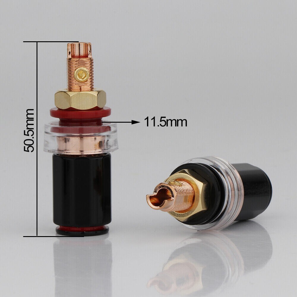 4Pcs Pure Copper Plated Binding Post Banana Female Speaker Amplifier Terminals
