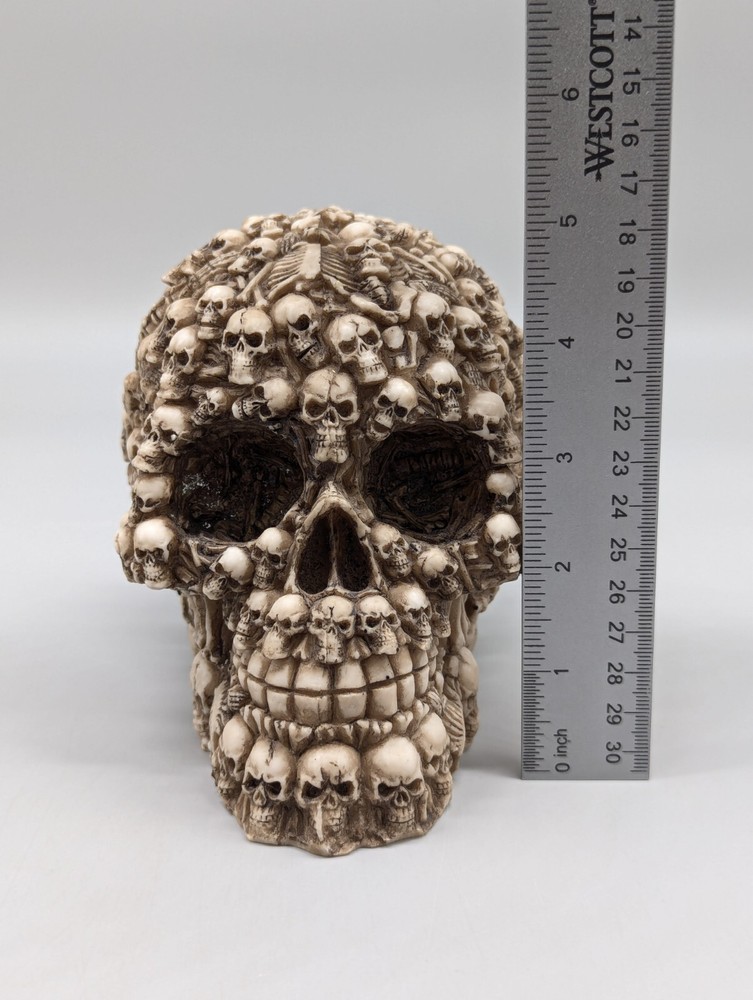 Large Skull Skeletons All Over Head Sculpture Statue Hell Raiser Gothic Display