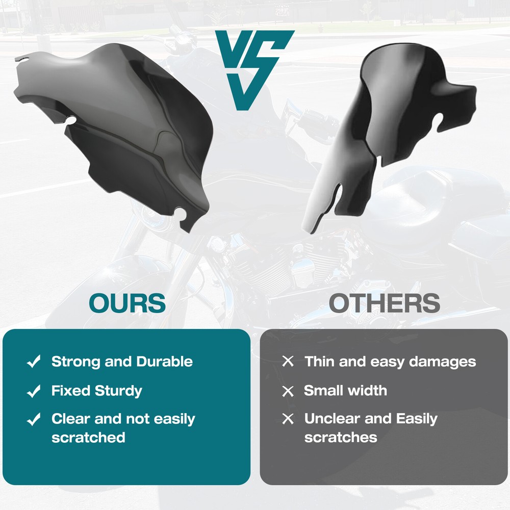 8" Wave Windshield Windscreen For Harley Touring Electra Ultra Glide 1996-2013