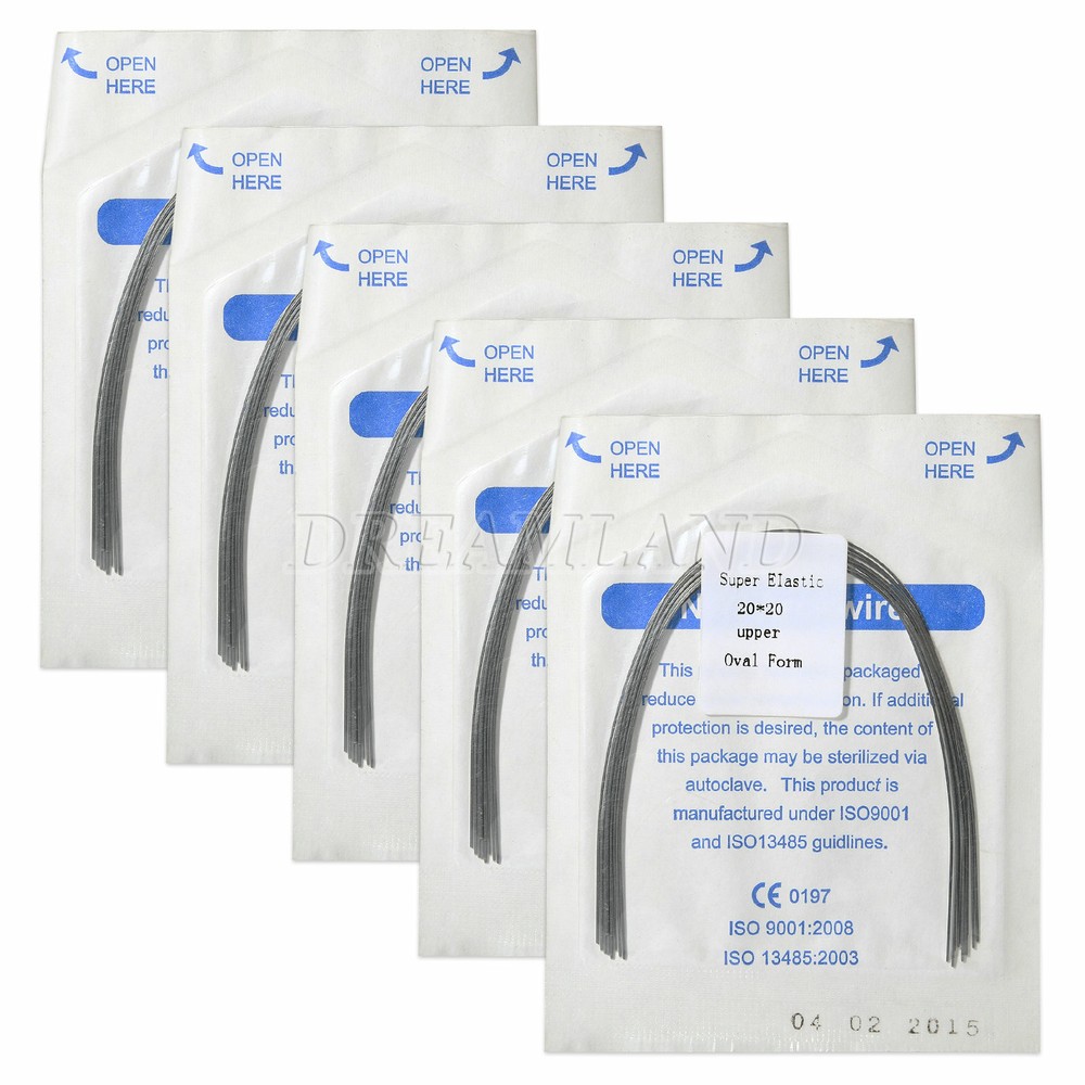10 Packs 20x20 Upper & Lower Dental Rectangular Niti Arch Wire Super Elastic
