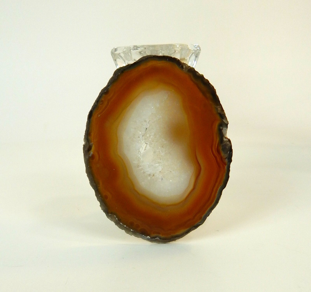 Agate Slab Amber/White Ice 4" x 3"
