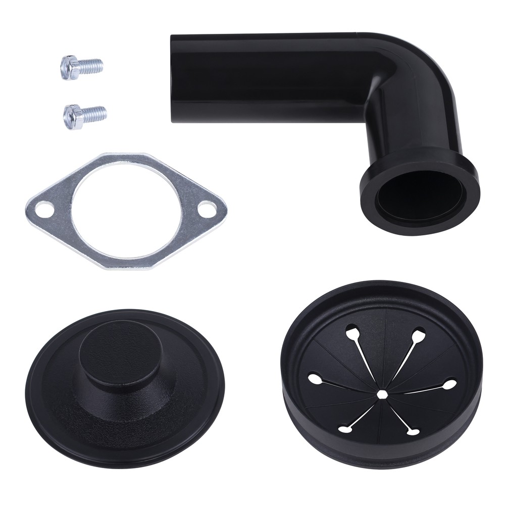 Eco Logic 1/2 HP Anti-Jam Quiet Garbage Disposal, Black Sink Flange and Stopper