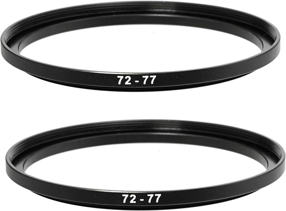 Durable 2 Pcs 72-77mm Aluminum Step-Up Ring for Enhanced Filter Compatibility