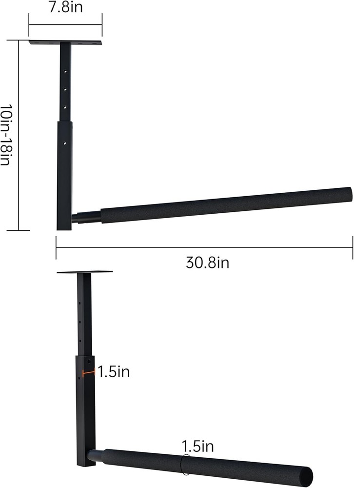 Adjustable Ladder Ceiling Rack, Kayak Overhead Garage Storage Black