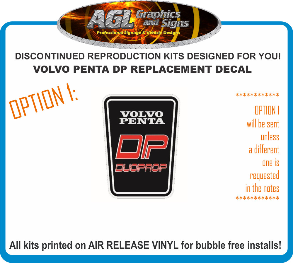 VOLVO PENTA DP Duoprop Outdrive Replacement Decal also SX