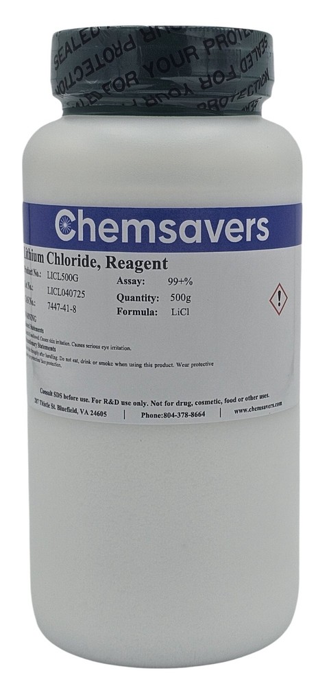 Lithium Chloride, Reagent, 99+%, 500g