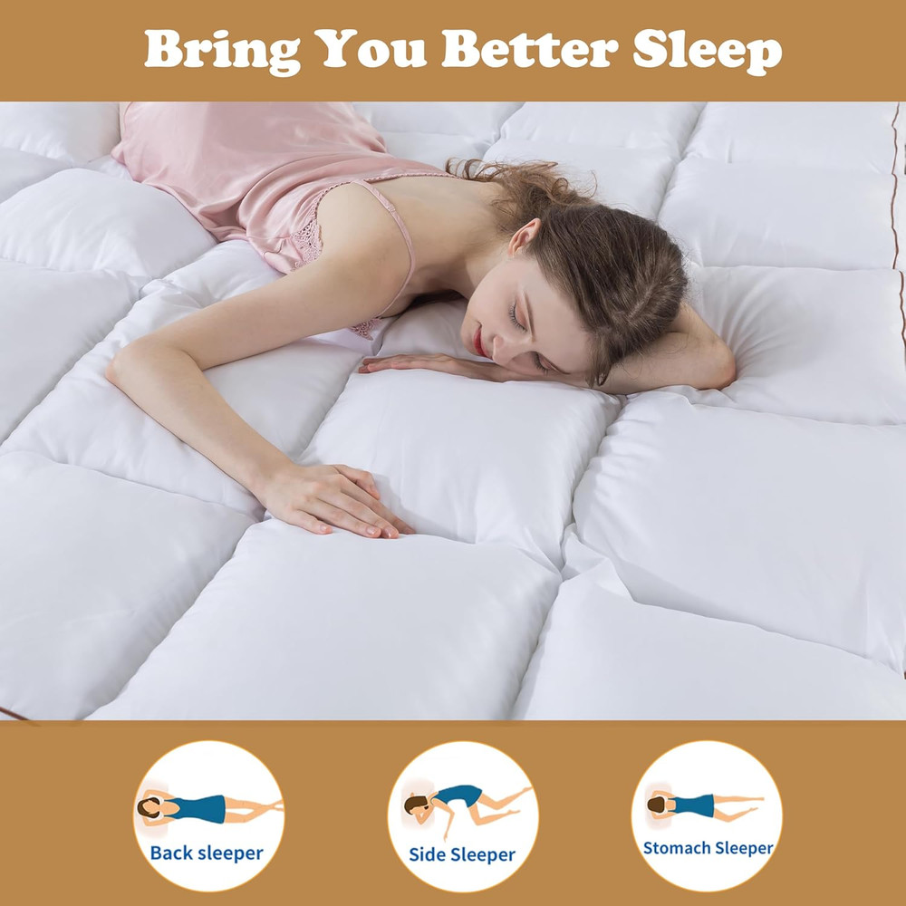 4 Inch Memory Foam Mattress Topper Queen Size, Supportive Fluffy Shredded Memory