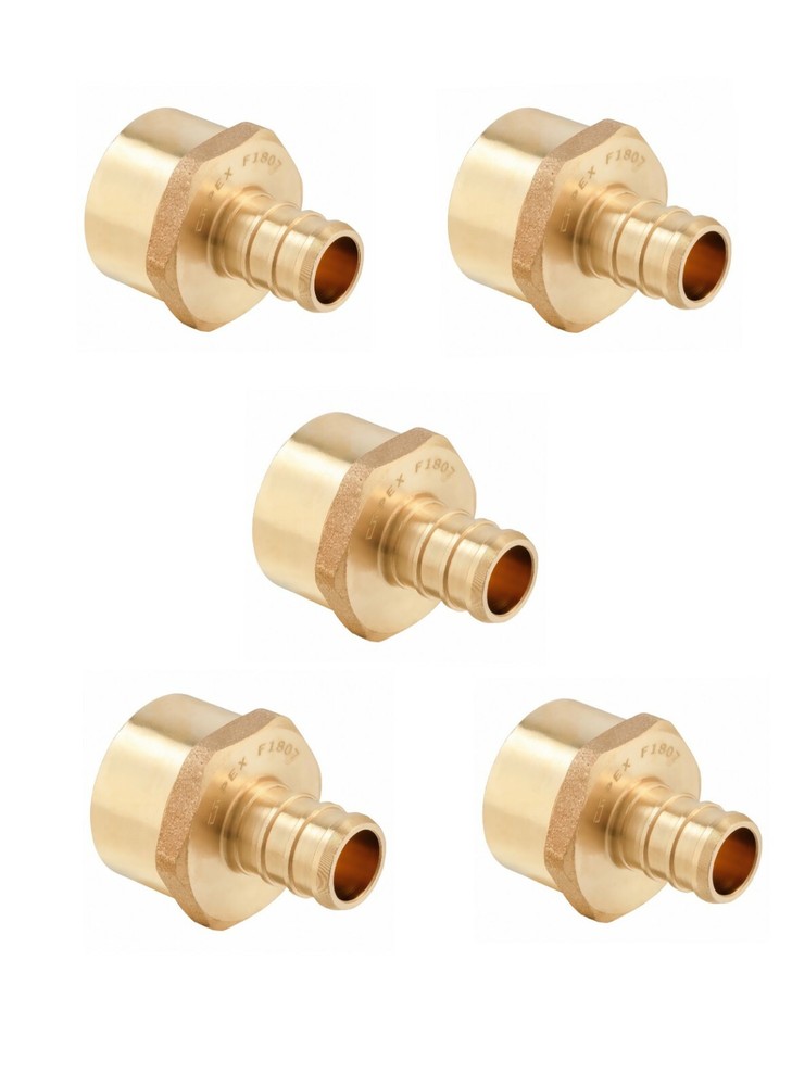 EFIELD 5 PCS PEX 1/2" x 1/2" Female NPT Thread Adapter Crimp Fitting ,Lead Free