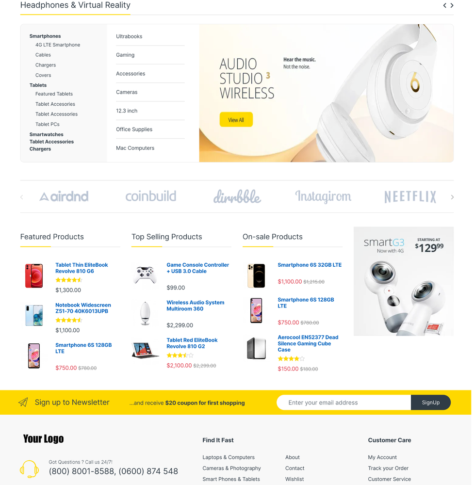 Electronic Products Website Design with Free 5GB VPS Web Hosting