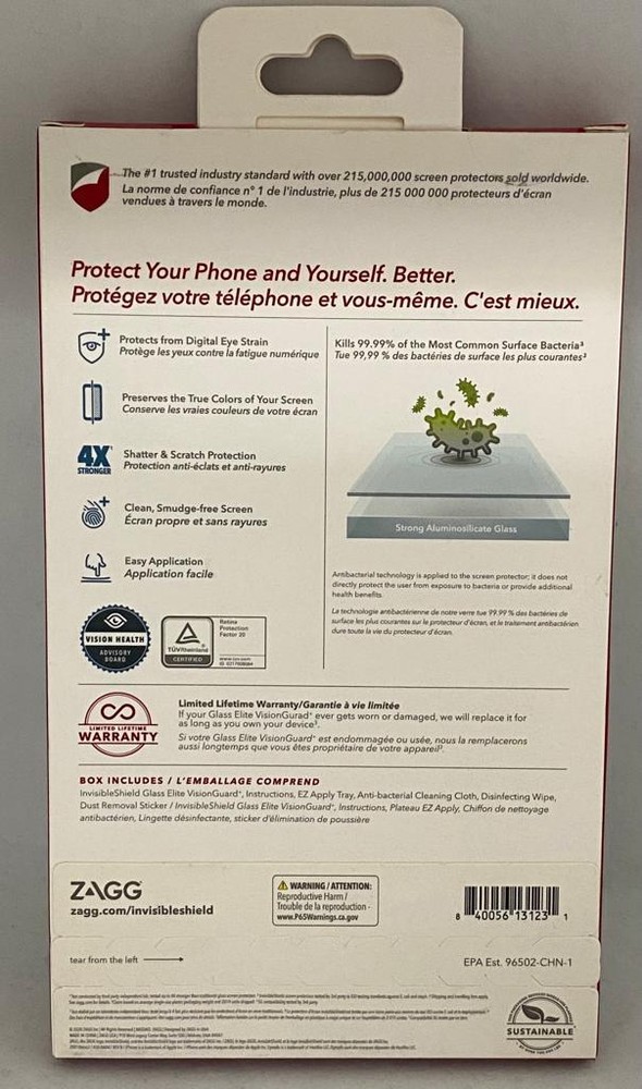 ZAGG InvisibleShield Glass Elite VisionGuard+ Screen Protector -iPhone 12 Mini