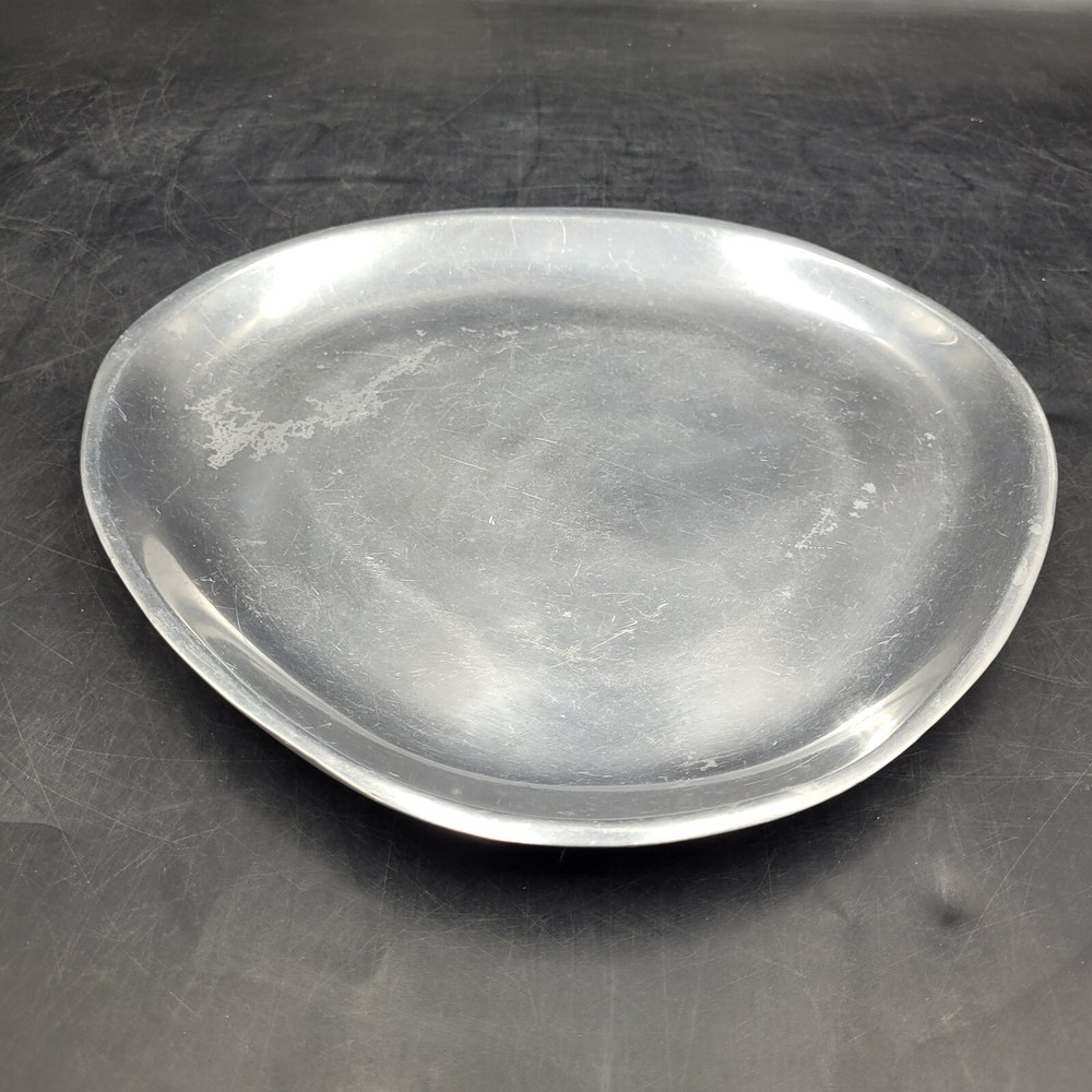 Nambé 525 Alloy Modern Triangular MCM Plate 10" Made In USA
