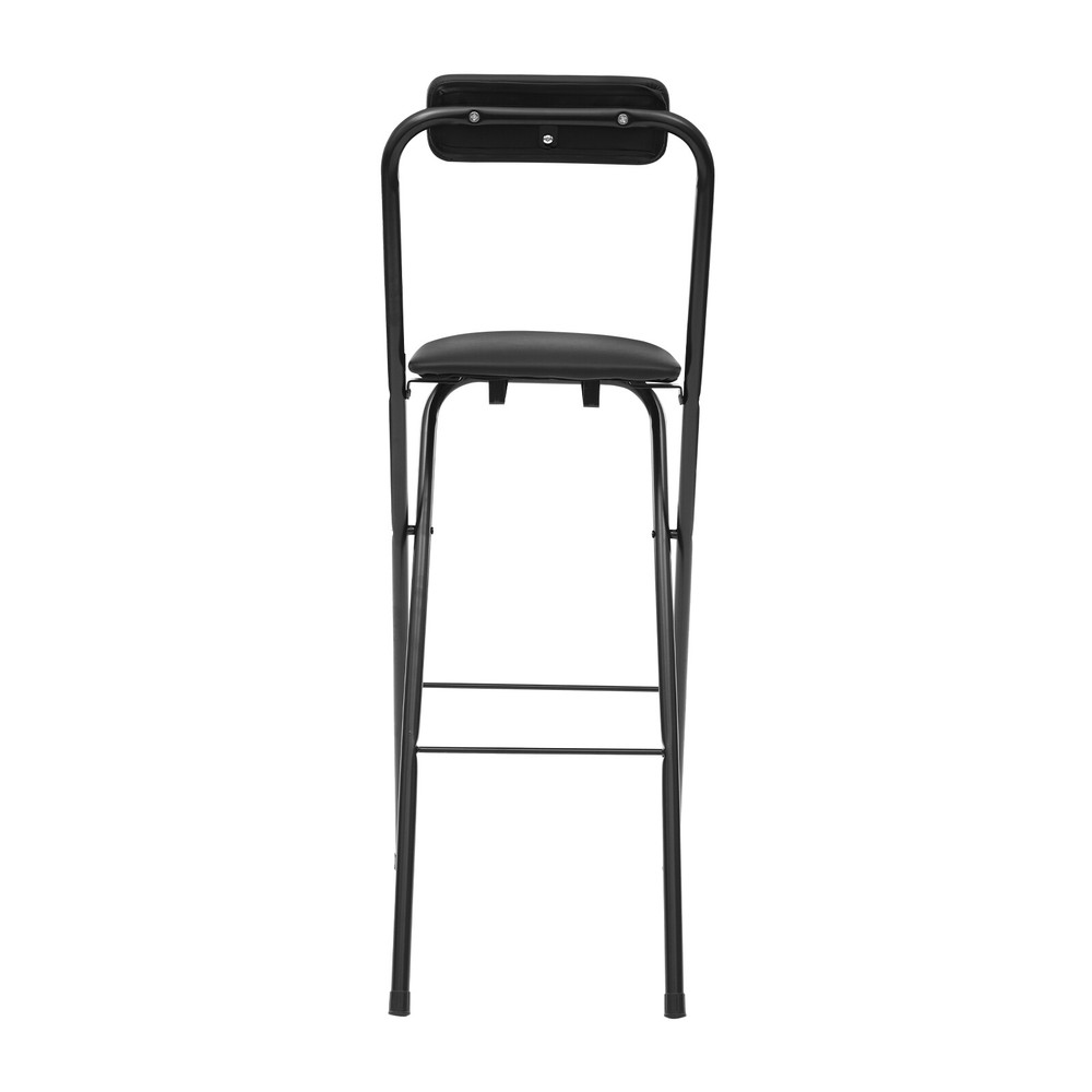 70cm 1 Pcs Folding Bar Stool with Backrest, Tall Foldable Stool Chair Portable