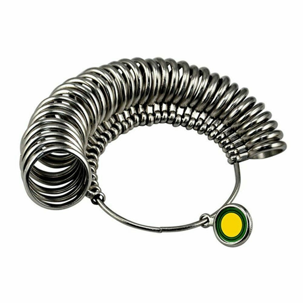 US Ship Metal Ring Sizer Guage Mandrel Finger Sizing Measure Stick Standard Tool