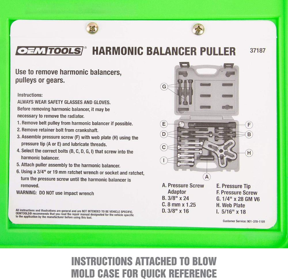 37187 Harmonic Balancer Puller Kit, Heat-Treated Steel Harmonic Balance Puller Y