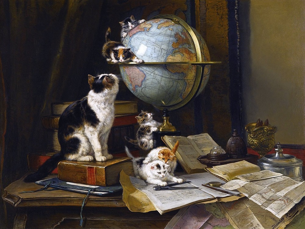 Kittens Cats by H. Knip Accent Tile Mural Kitchen Wall Backsplash Ceramic 10x8