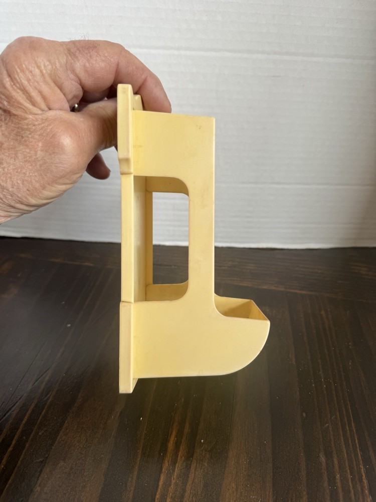 Vintage Match Holder Box Yellow with Lemon Design Plastic