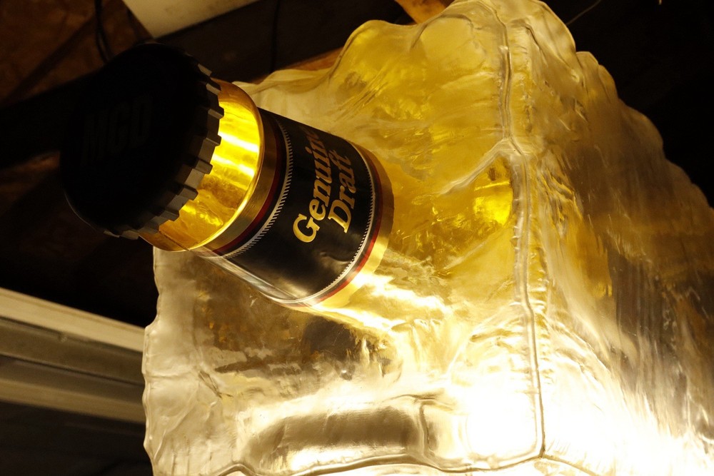 Miller Genuine Draft Bottle Encased in Ice Pool Table Light. *PLEASE READ*