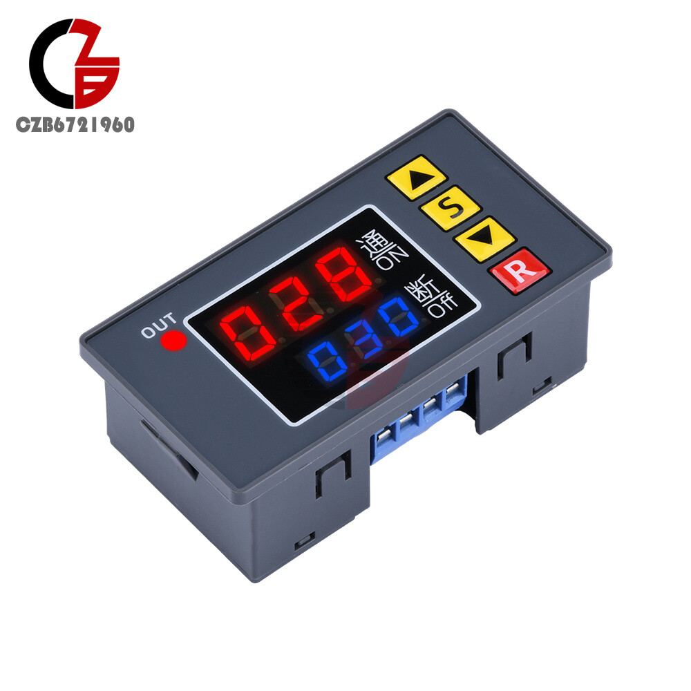 110-220V 12/24V Digital Time Delay Relay Cycle Timer Control Switch Programmable