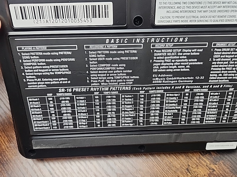 Alesis SR-16 24-Bit Stereo Drum Machine With Power Supply