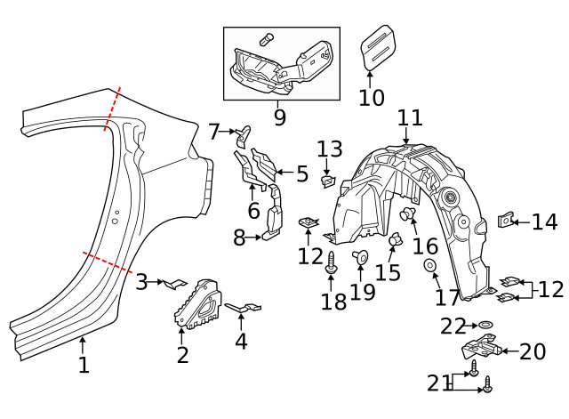 Genuine GM Driver Side Body Side Outer Panel Rear Lower Extension 13465759