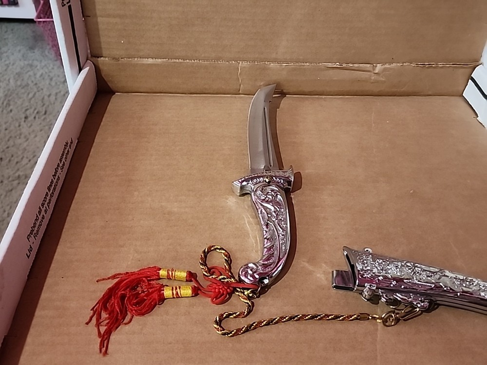 Vintage Style Ornamental Dagger Silver 10" Long