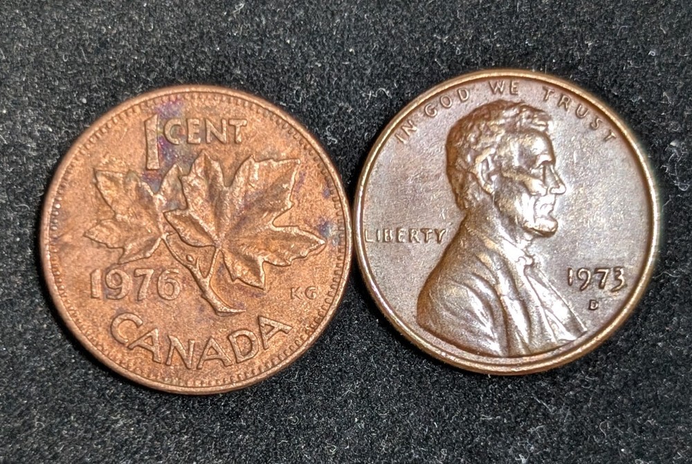 1976 Canada 1 Cent Circulated KM# 59.1 Brown