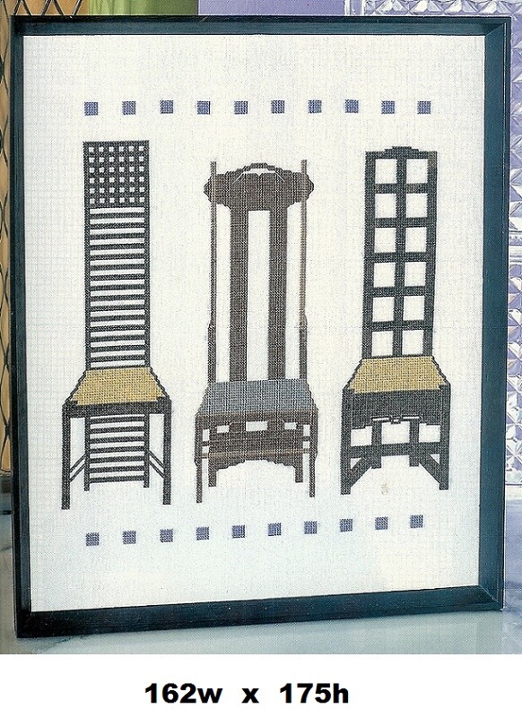 THREE CHAIRS  -  CROSS  STITCH  PATTERN  ONLY  PY - EYP