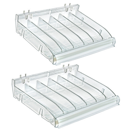 Azar Displays Adjustable Gravity Fed Divider Bin Cosmetic Tray, 2-Pack