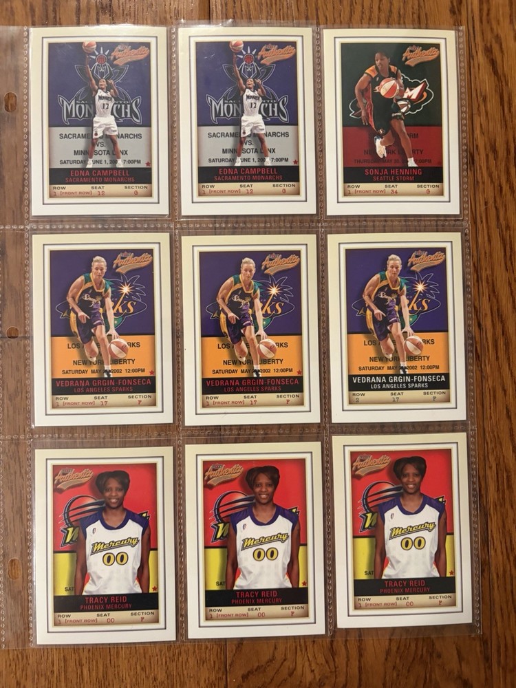 2002 Fleer Authentix Front Row #/100 WNBA • Sting Stars Sol Fire Shock