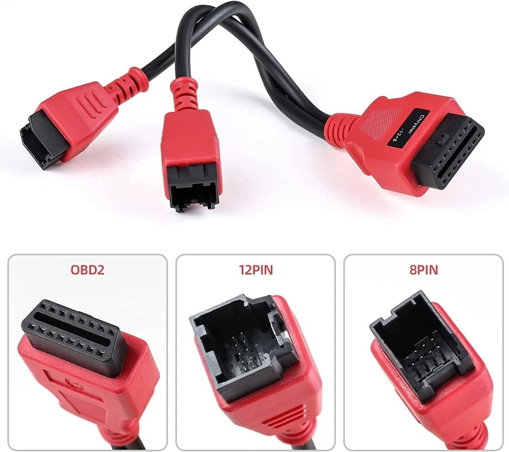 FCA 12+8 Cable Adapter for Chrysler 12+8 Programming Cable Connector, Autel OBD2
