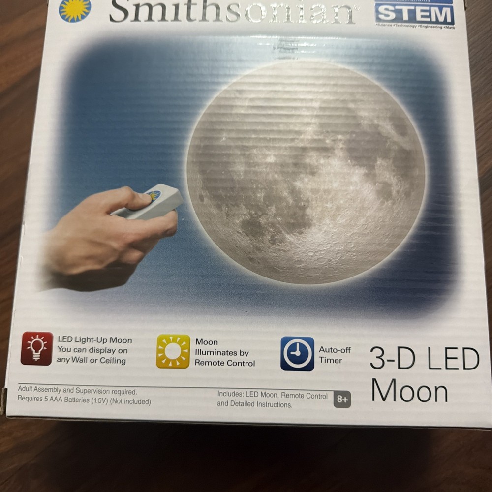 Collections Etc Smithsonian 3D LED Lighted 7-Inch Moon with Remote Control